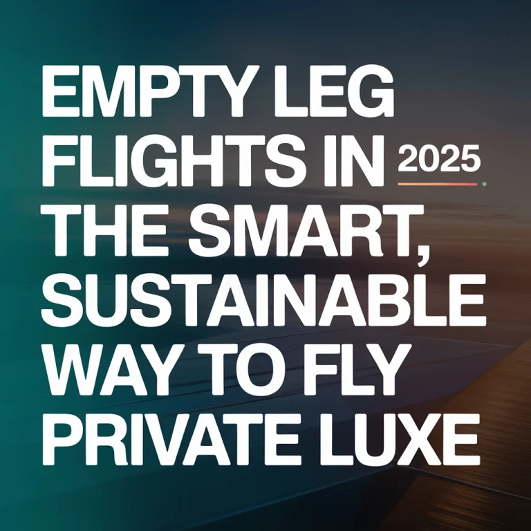 Empty Leg Flights in 2025: The Smart, Sustainable Way to Fly Private Luxe